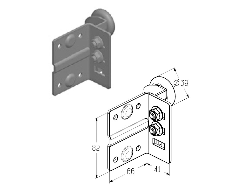 ALUTECH Кронштейн роликовый верхний правый, RBT-310R, 401210700 — купить с  доставкой по России